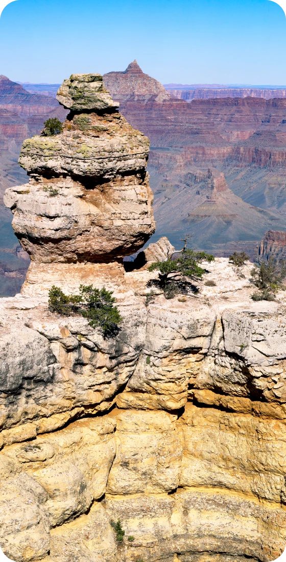 Rock formation at the Grand Canyon overlook.